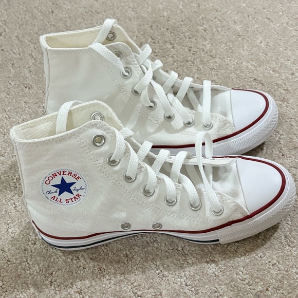 Converse All Star Chuck Taylor Womens 5.5 Shoes White High Top Sneakers - Picture 6 of 10